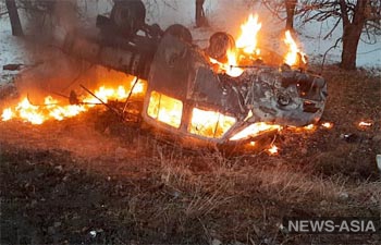 В аварии под Бишкеком сгорели заживо три человека